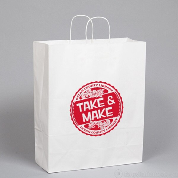 White Kraft Paper Custom PRINTED Sh